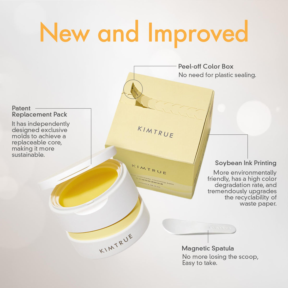 Kimtrue refillable system supports eco friendly skincare routine.