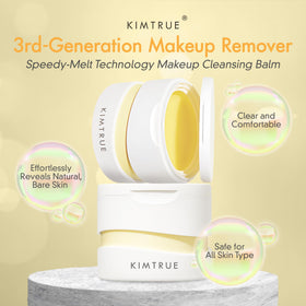Kimtrue balm texture closeup showing velvety glide for cleansing.