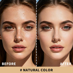 KIMUSE Baked Foundation swatch showing buildable coverage