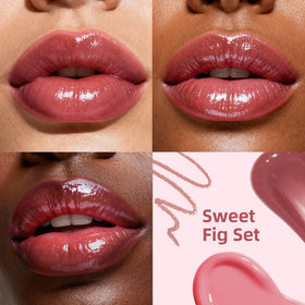 Kimuse Sweet Fig Set hydrating tinted balm swipe highlighting moisture boost and natural tint