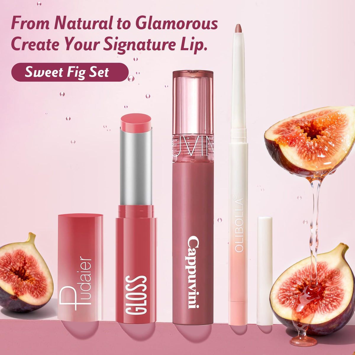 Kimuse Sweet Fig Set travel-friendly trio ready for everyday lip care