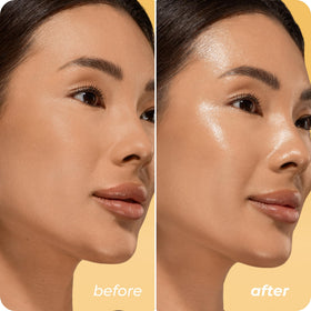 Kinbai jar beside fresh skincare routine highlights lasting hydration benefits.