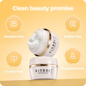 Kinbai 1.7 oz bottle sits on bathroom shelf ready for daily use.