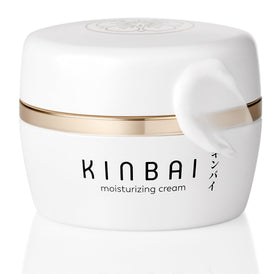 Kinbai face cream packaging on a clean surface signaling hydration and Japanese craftsmanship.