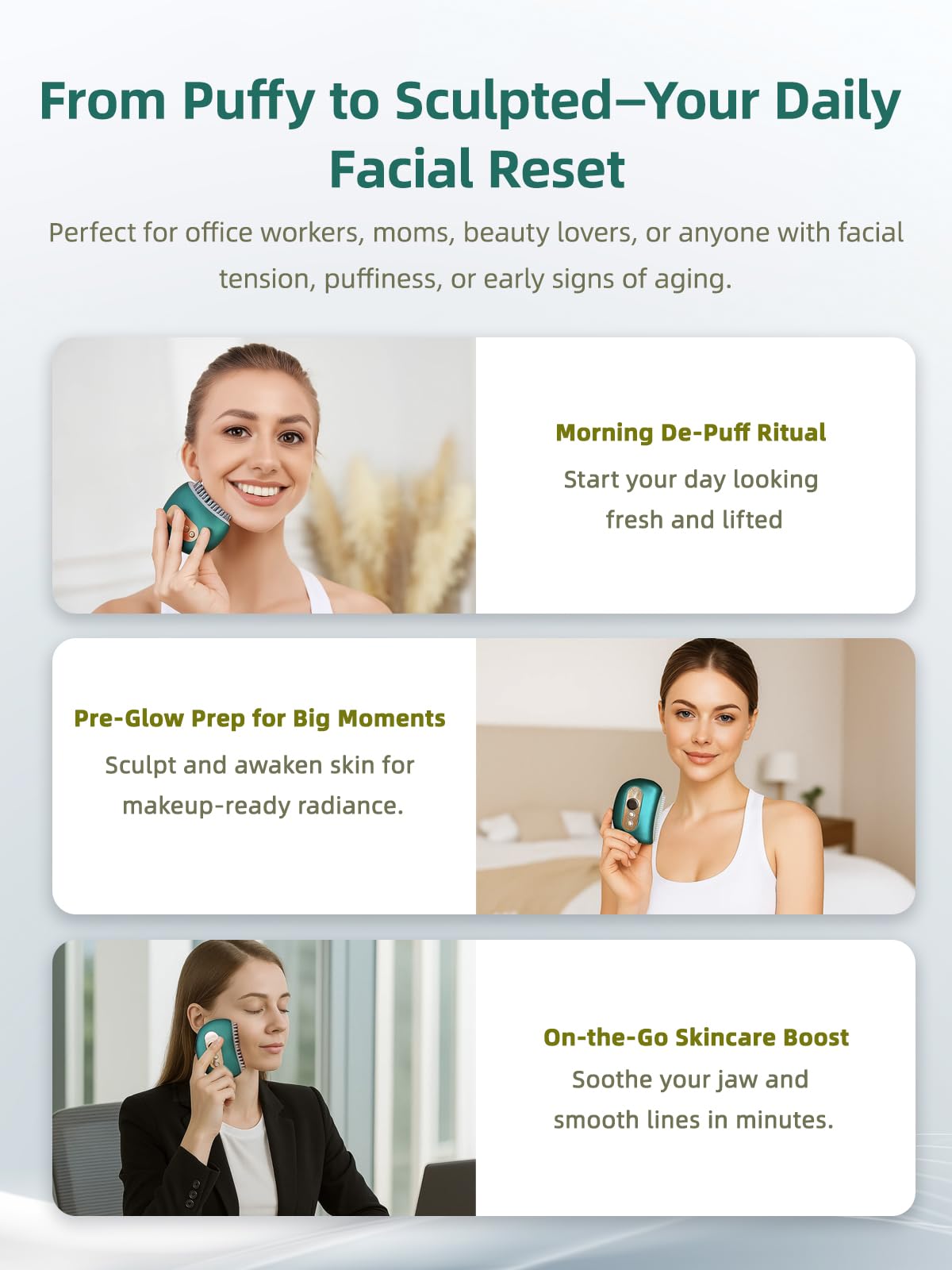 Kinbana compact rechargeable design fits travel skincare routines.