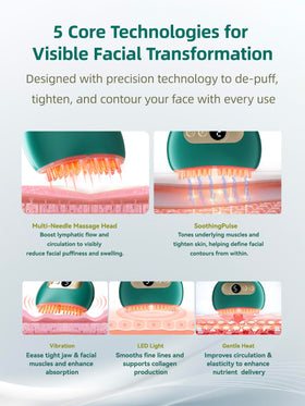Kinbana LED red-light therapy with gentle heat enhances skin tone.