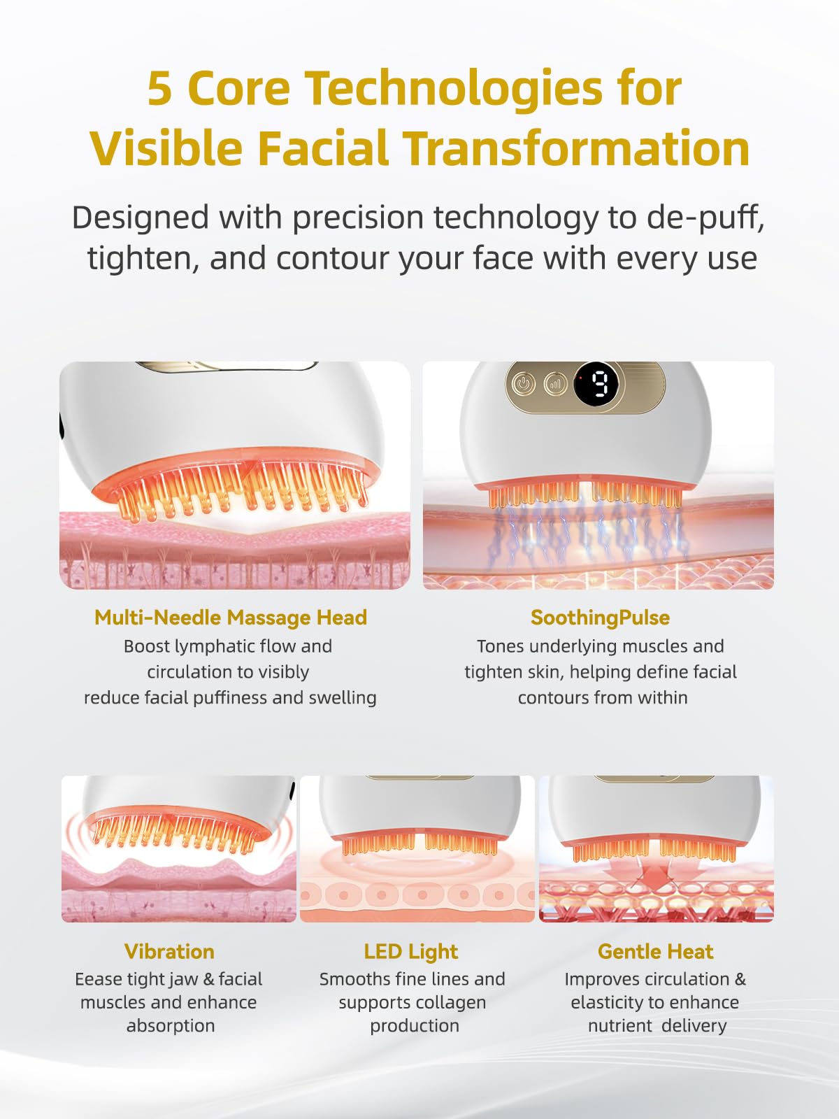 Kinbana contour brush with vibration relaxes facial muscles and reduces tension