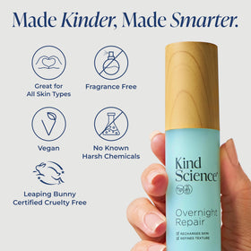 Kind Science application night routine demonstrating gentle massage for absorption.