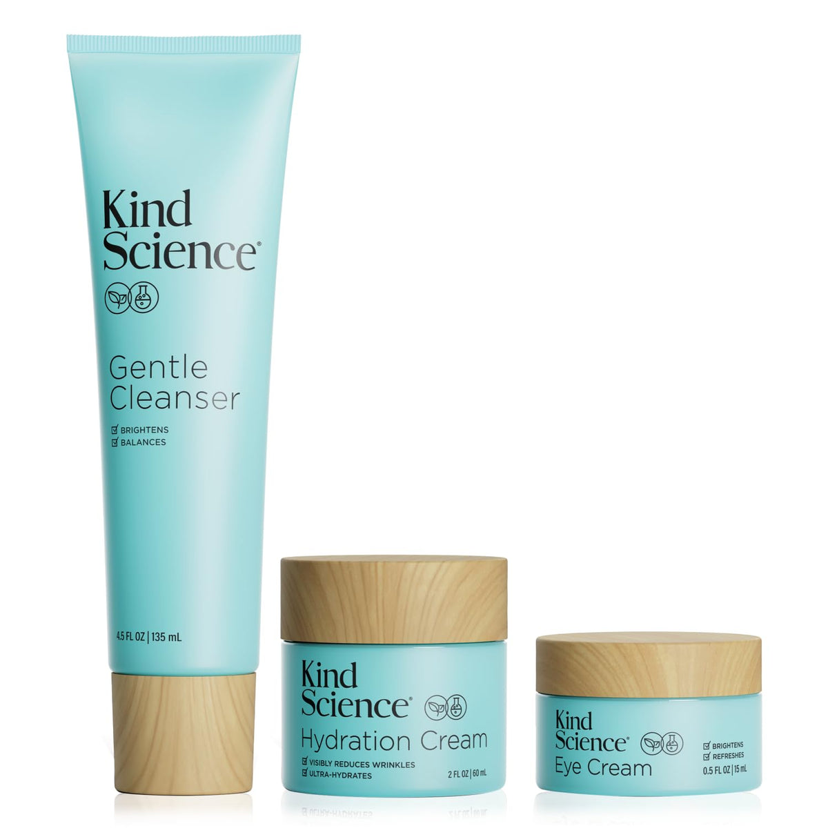 Kind Science Gentle Cleanser bottle for daily makeup removal and balanced skin.