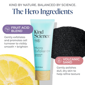 Kind Science Exfoliant in hand ready for circular massage