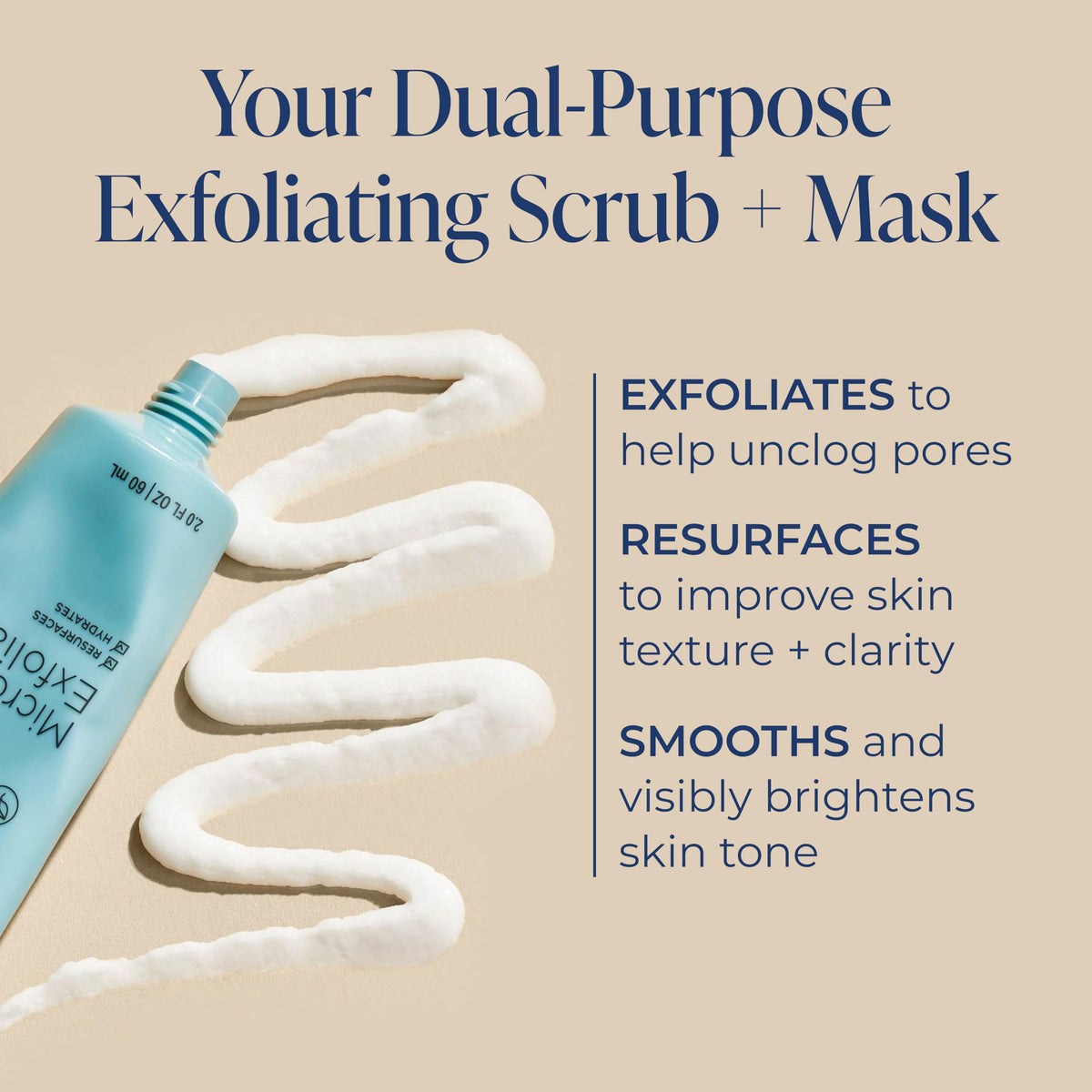 Close-up of texture showing gentle exfoliating beads on Kind Science scrub