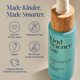 Application shot of Kind Science Radiance Oil layered with other routines