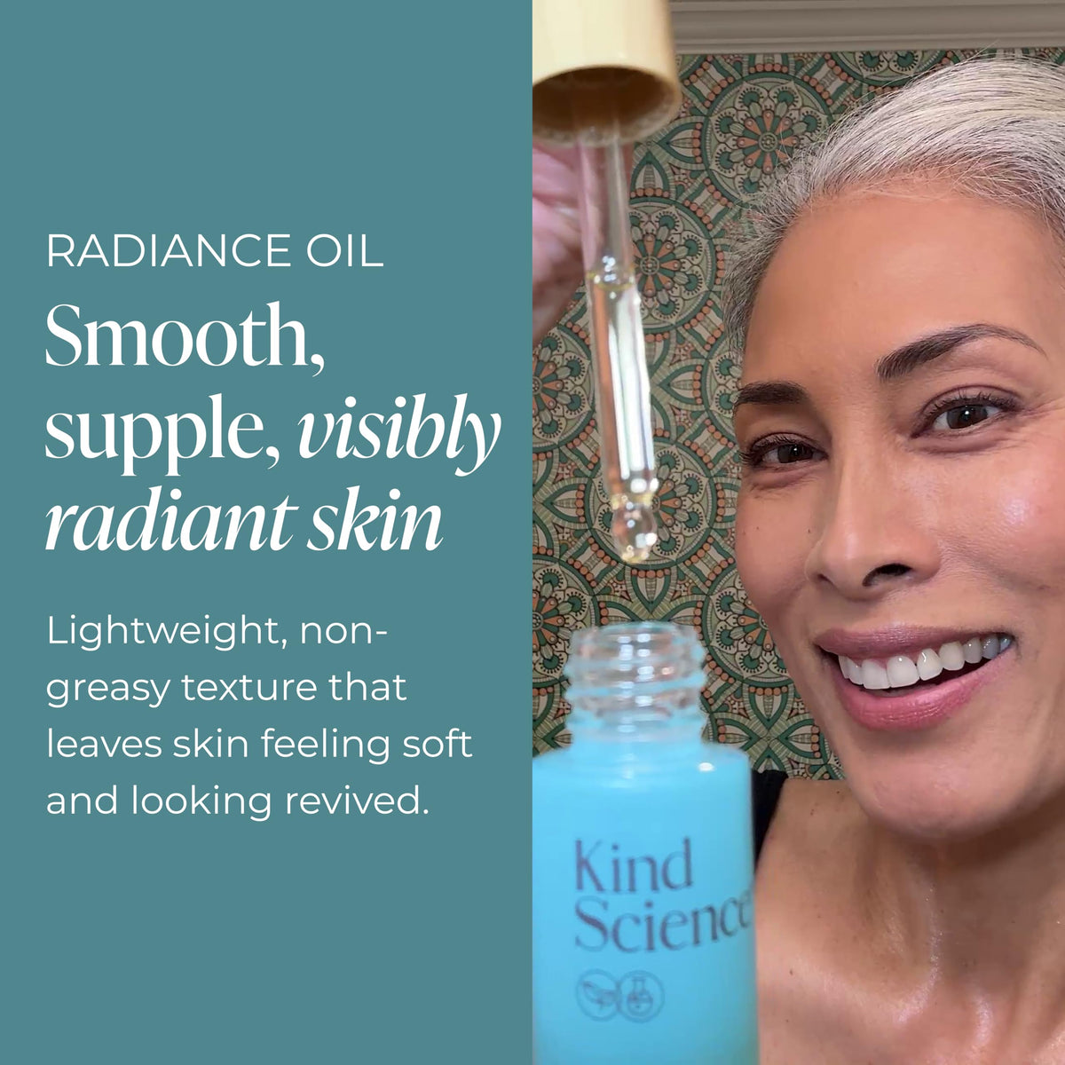 Meadowfoam oil protects moisture barrier in Kind Science Radiance Oil