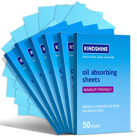 Kindshine 300P oil blotting sheets in a compact pack for all-day shine control.