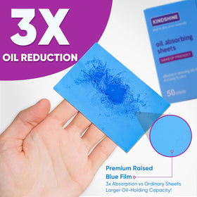 Kindshine makeup-friendly blotting sheet in use preserving foundation and lipstick.