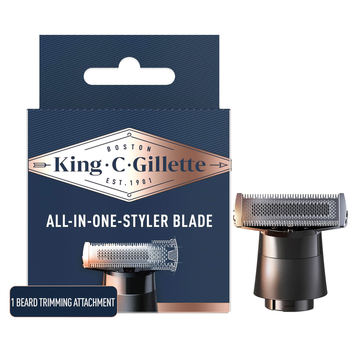 King C. Gillette All-in-One Styler blades close-up for sharp shaving