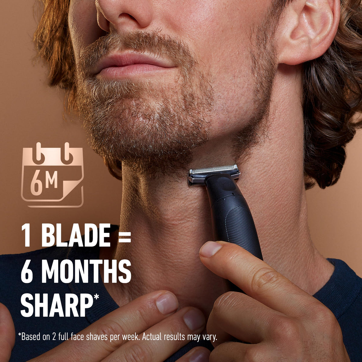 Stubble-to-beard styling with King C. Gillette All-in-One Styler in action