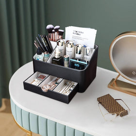 KINGFOM compact beauty storage — fits on dresser, vanity, or bathroom countertop.