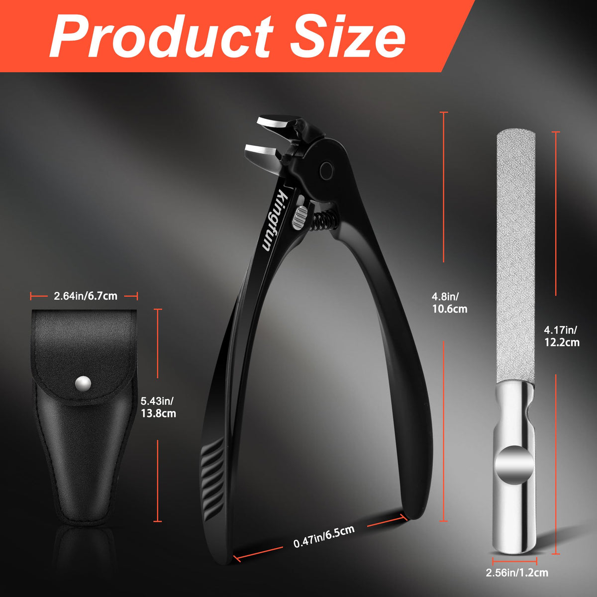 Kingfun 3-in-1 set includes clippers, steel file, leather bag