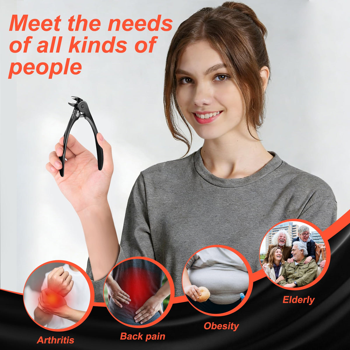 Kingfun heavy-duty toenail clippers with catcher reduce mess