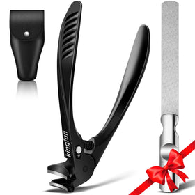 Kingfun long handled toenail clippers with ergonomic grip for easy trimming