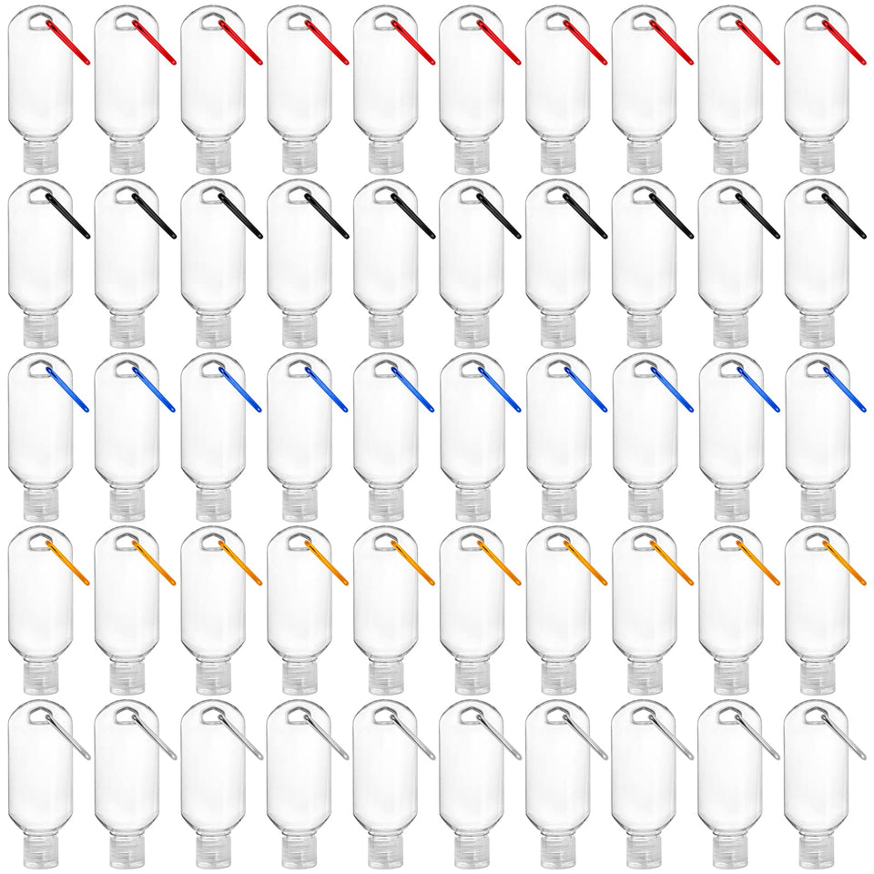 Kingrol 50-pack travel bottles with keychains offer organized, on-the-go refills.