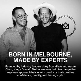 Kings Domain Melbourne Shaping Fibre professional application scene emphasizes salon-grade quality