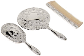 Kingsley 3pc vanity set mirror offers sturdy reflection for styling routines
