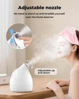 Kingsmile adjustable nozzle directs gentle steam for comfortable hands-free sessions.