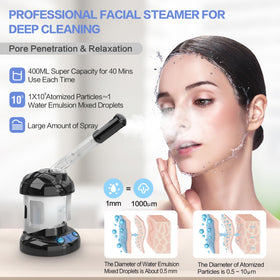 Kingsteam facial steamer 360-degree sprayer delivering consistent mist for even coverage