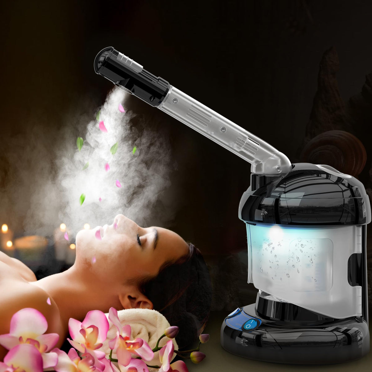 Kingsteam facial steamer front view with compact design for at‑home spa use