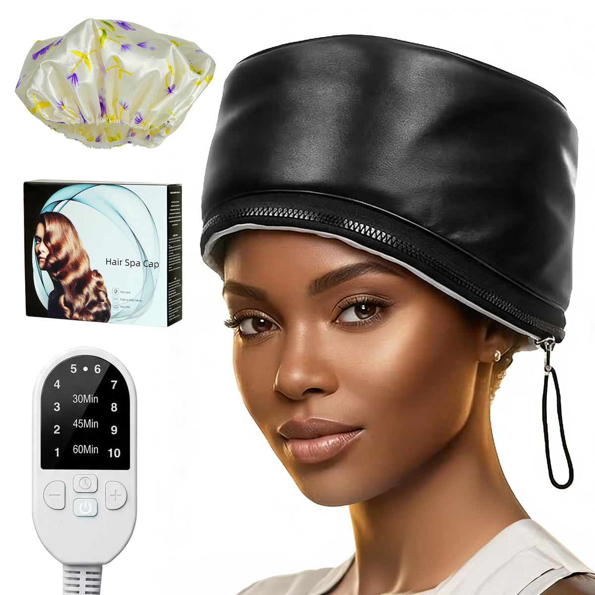 Kingsteam Heat Cap exterior view shows durable PU leather for comfortable deep conditioning.