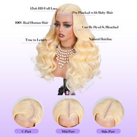KingSup 613 lace-front wig 13x6 HD lace base for seamless parting.