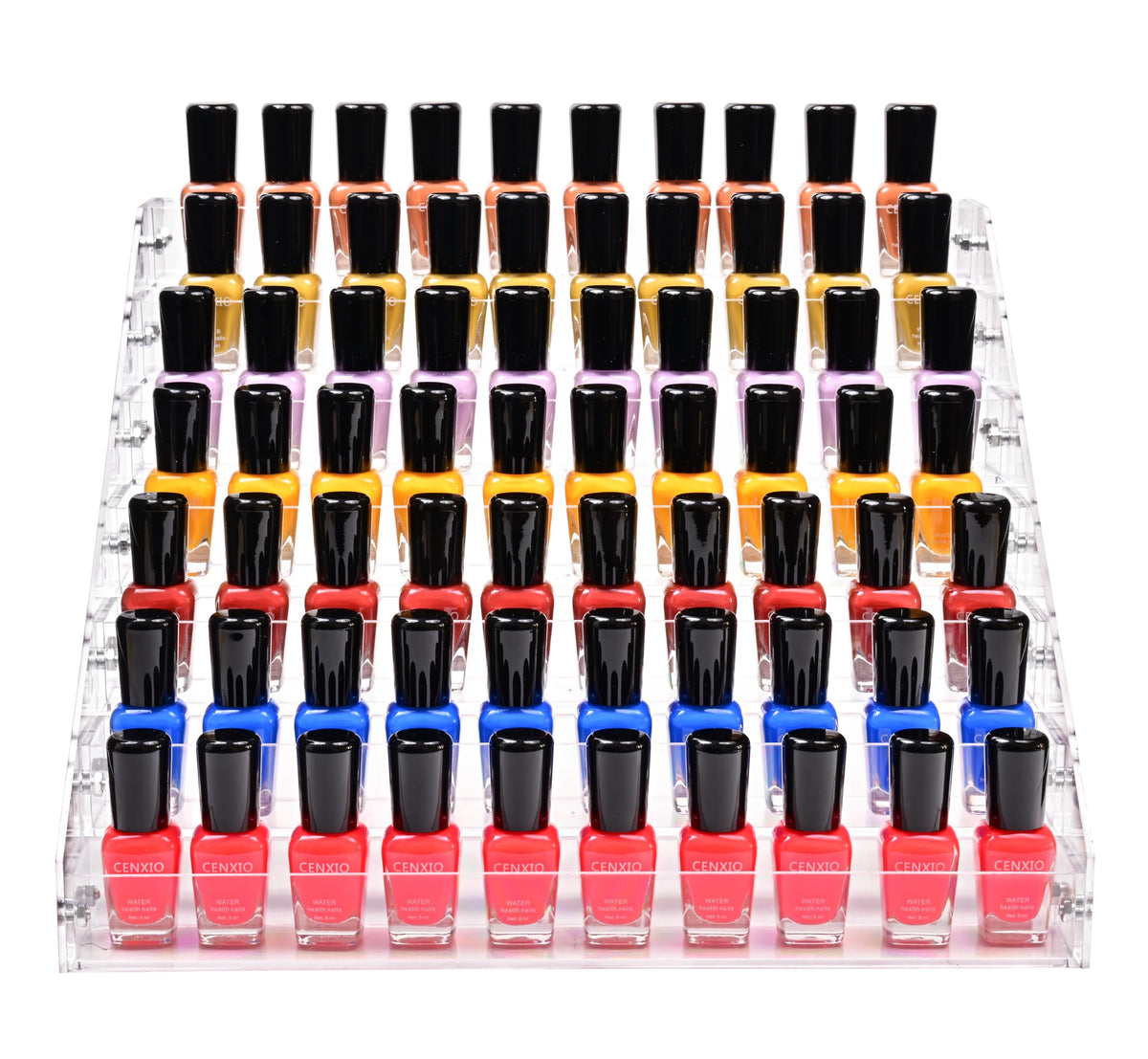 Kingtaily clear acrylic storage highlights cosmetics for quick selection.