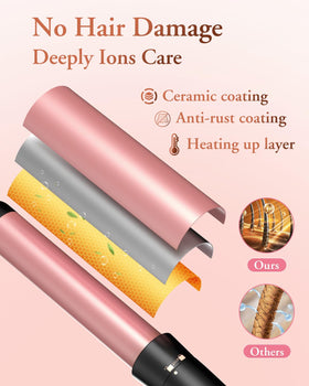 Kinked 1in curling iron delivering defined, bouncy rings.