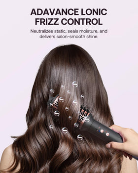 Kinked frizz-free technology reduces static and seals moisture for shiny hair