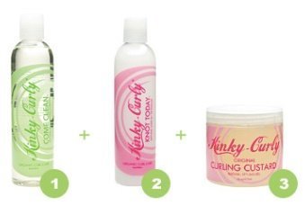 Kinky Curly bundle with Come Clean, Knot Today, and Curling Custard for detangling and definition