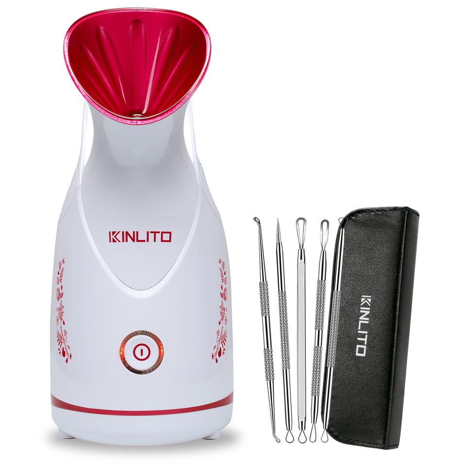 KINLITO facial steamer Rose Red front view for a home spa session