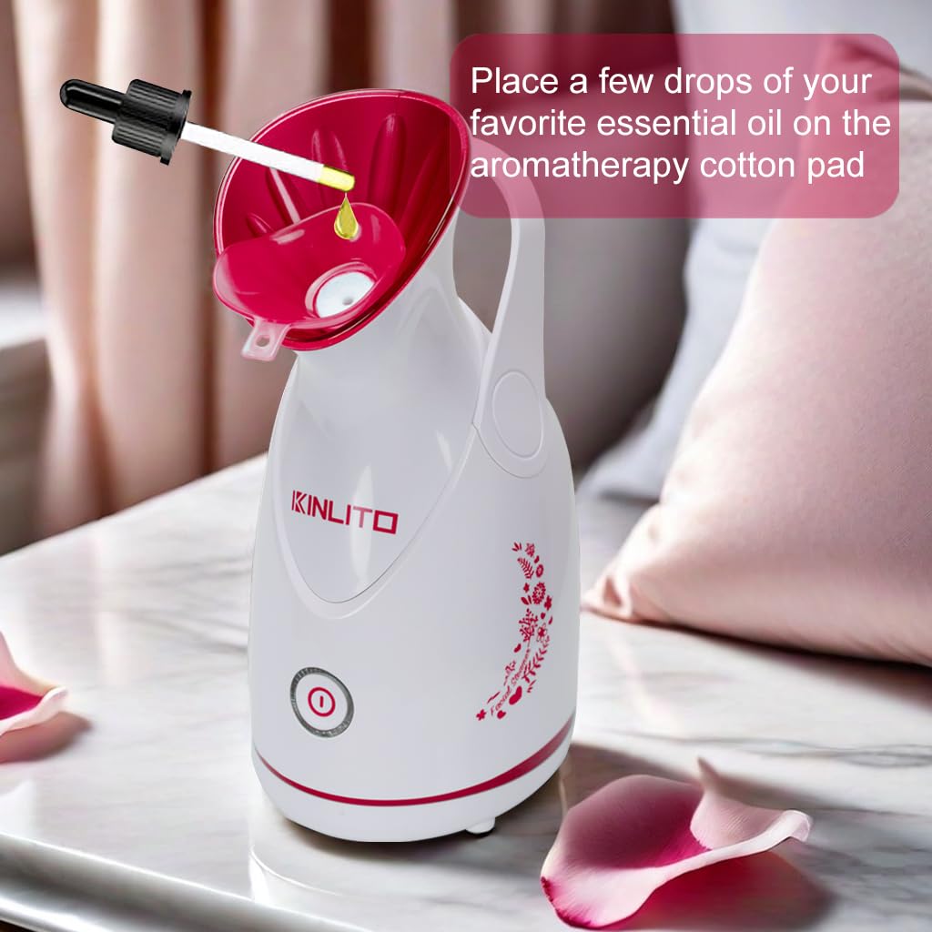 KINLITO nano ionic steam technology delivering fine mist for pore cleansing