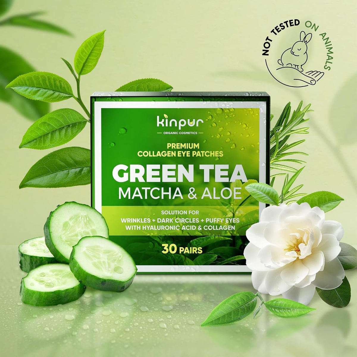Kinpur Organic Under Eye Patches hyaluronic acid hydrates and smooths the under-eye area.