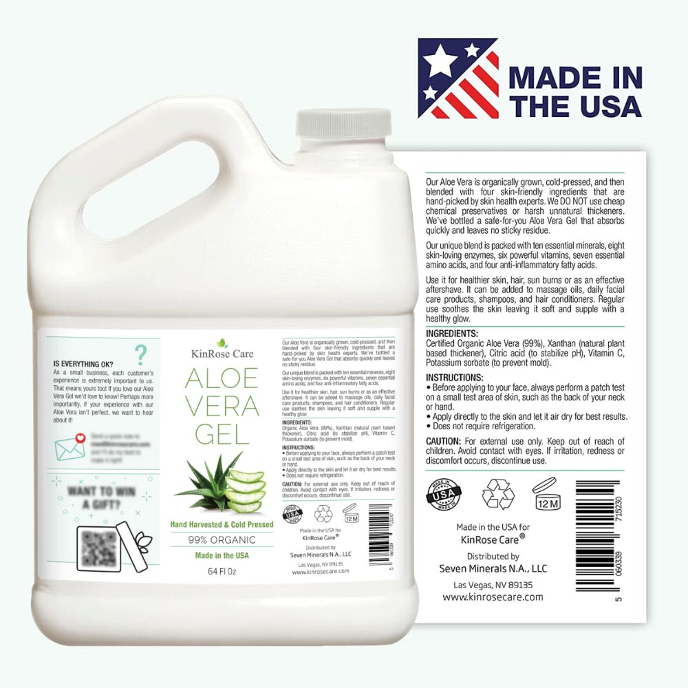 KinRose Care Aloe Vera Gel moisturizes the body with a light finish.