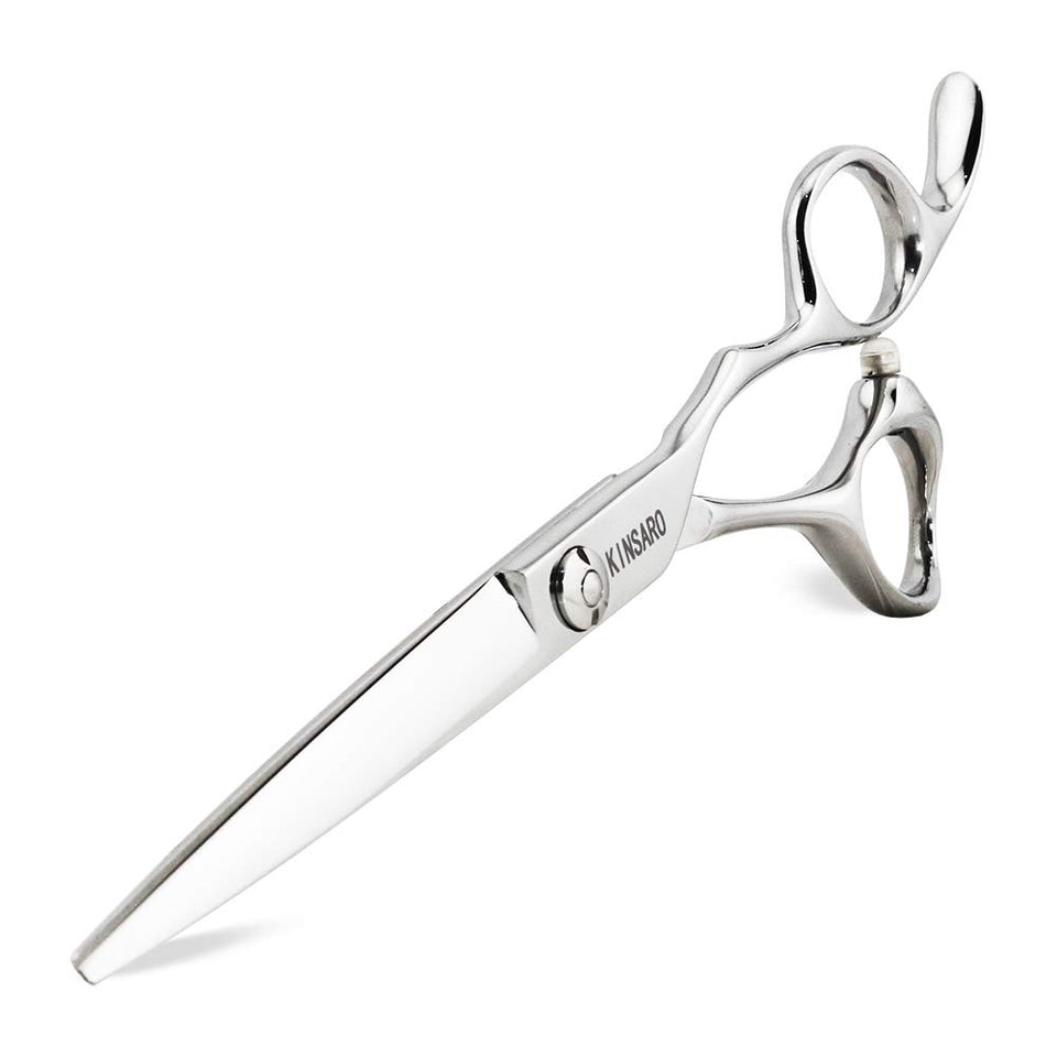 KINSARO 6in professional scissors blade closeup for precise, clean cuts.