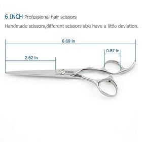 KINSARO 6in professional scissors steel blade closeup highlighting edge quality for thick hair.