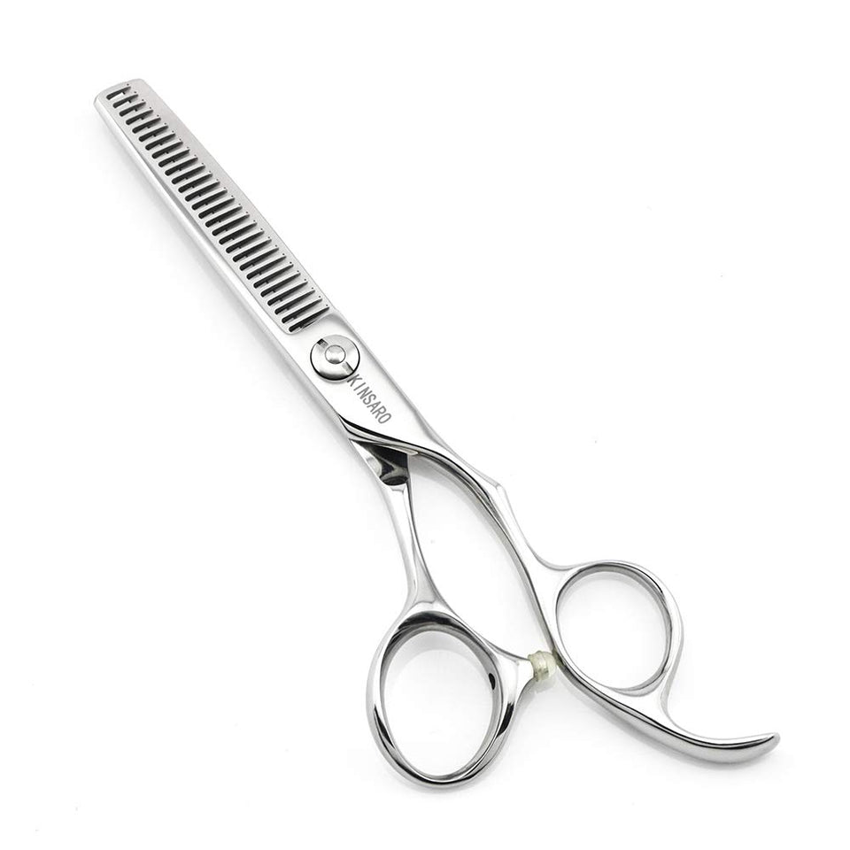 KINSARO barber thinning scissors 28 teeth for precise texture and balance.