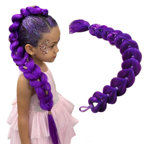 Kintama 26-inch purple ponytail extension adds dramatic length for kids