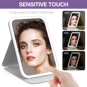 Kintion travel folding mirror slips easily into bags for on-the-go makeup