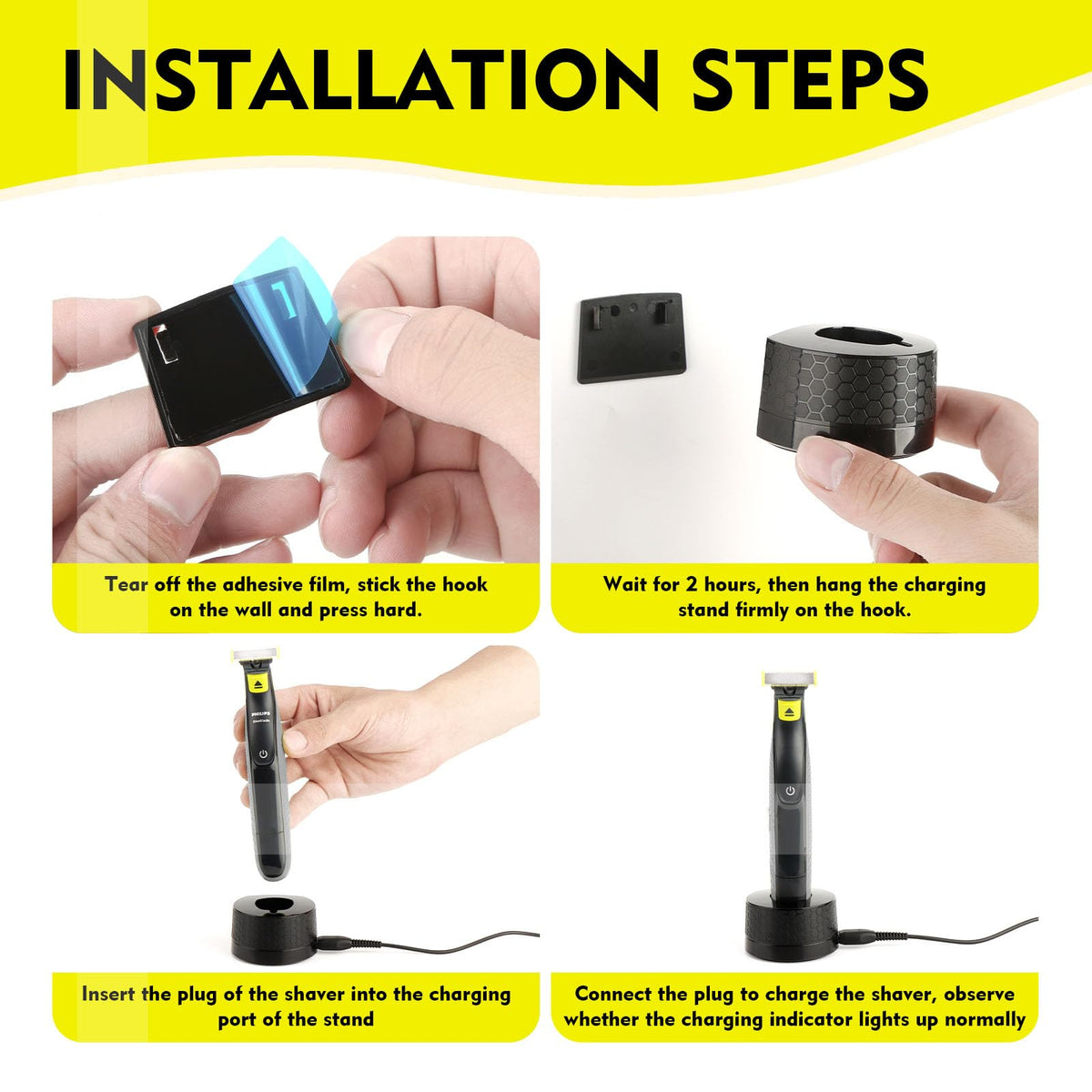 KIONCARE shaver stand customized for OneBlade QP2520-QP2630 handles
