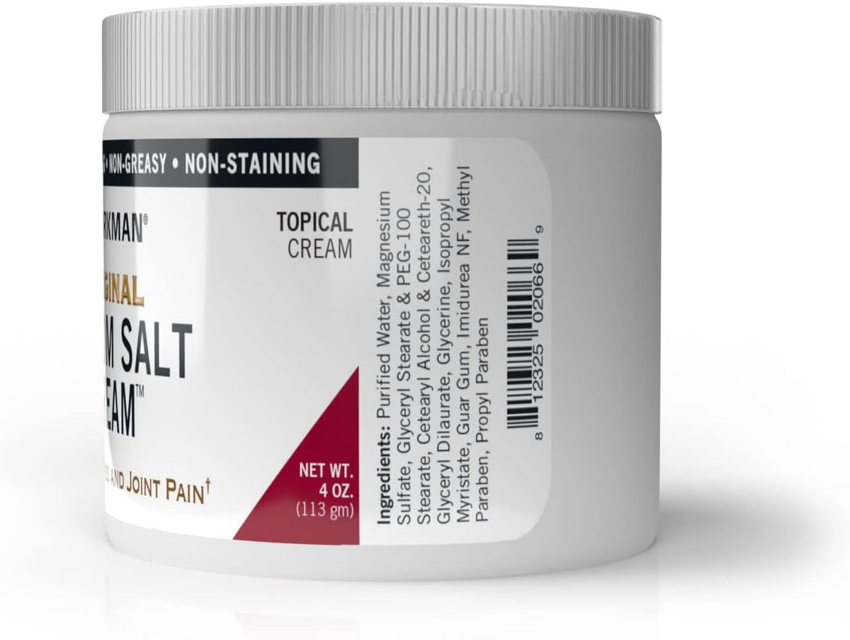 Kirkman Epsom Salt Cream odorless formula offers scent-free use.