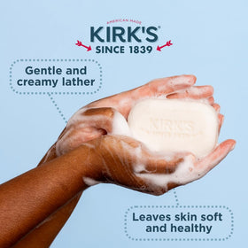 Kirk's Castile soap family-friendly bar suitable for kids and adults daily use.