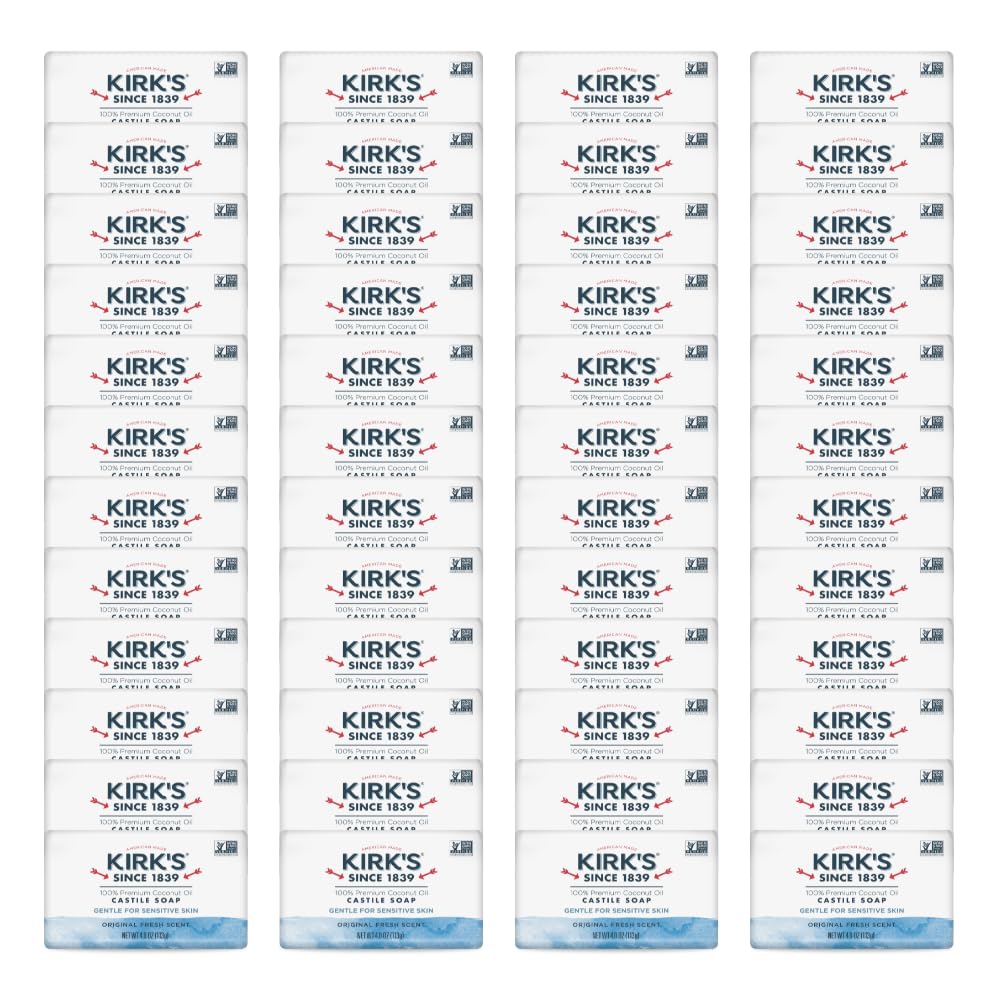 Kirk's Castile bar soap original fresh scent in a classic 4 oz bar for daily cleansing.